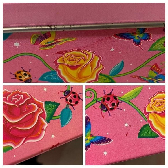 Vintage Lisa Frank Kittens Flowers Butterflies Jumbo Empty Collectible Tin - Picture 2 of 10